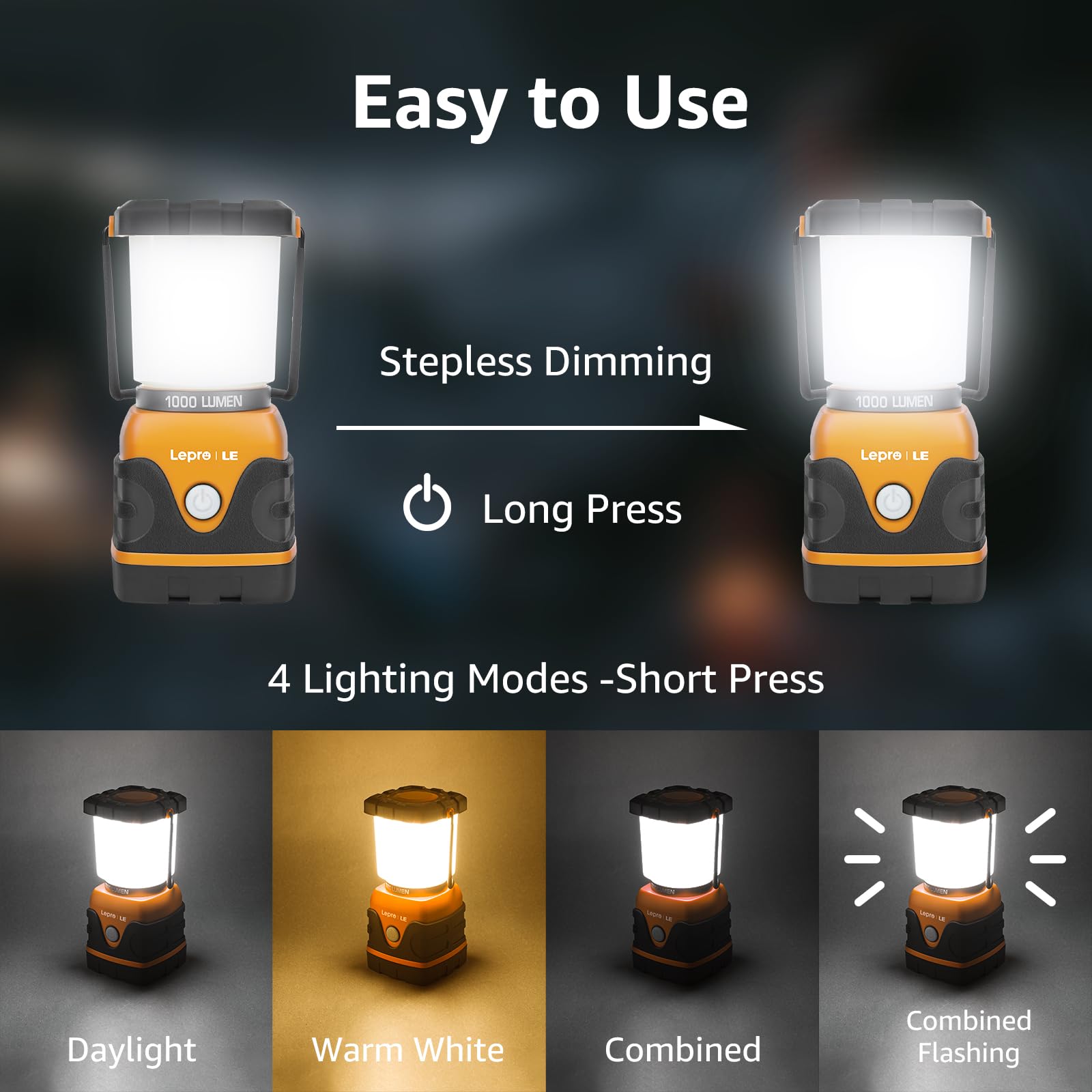 Amazon.com: Lepro 1000LM Battery Powered LED Camping Lantern